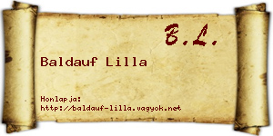 Baldauf Lilla névjegykártya